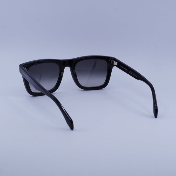 Alexander McQueen AM0301S 001 Sunglasses Black Square Frame, Grey Lenses - Picture 6 of 10